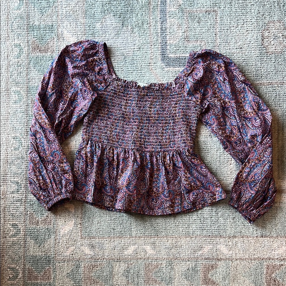 Paisley Smocked Women's Top